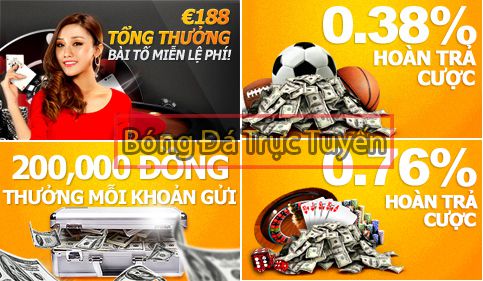 Khuyến mãi - Cá cược thể thao và Casino trực tuyến 3 188bet khuyến mãi hoàn trả cược